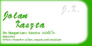 jolan kaszta business card